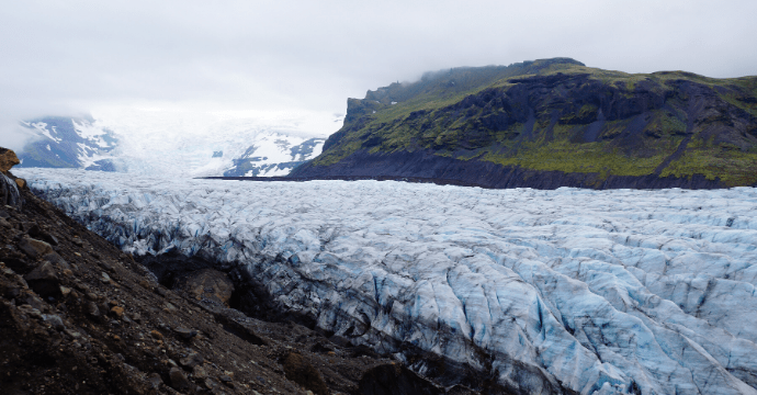 Svínafellsjökull Glacier fearured in many scenes beyone the wall.